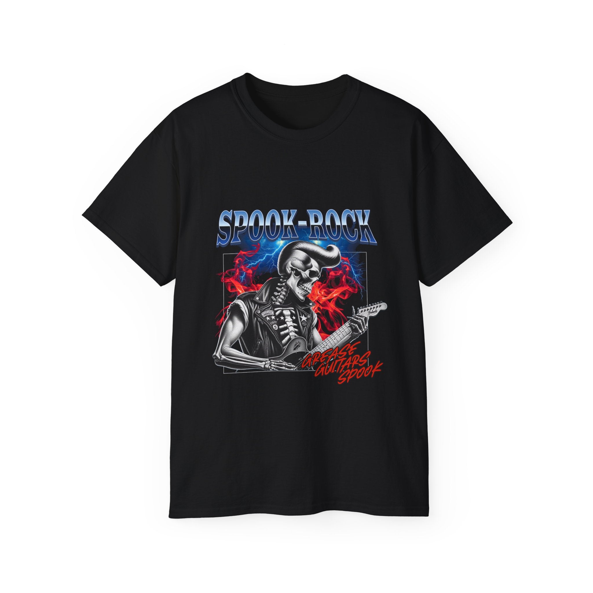 Spook-Rock - Unisex Cotton Tee (Front) - Damned Threads